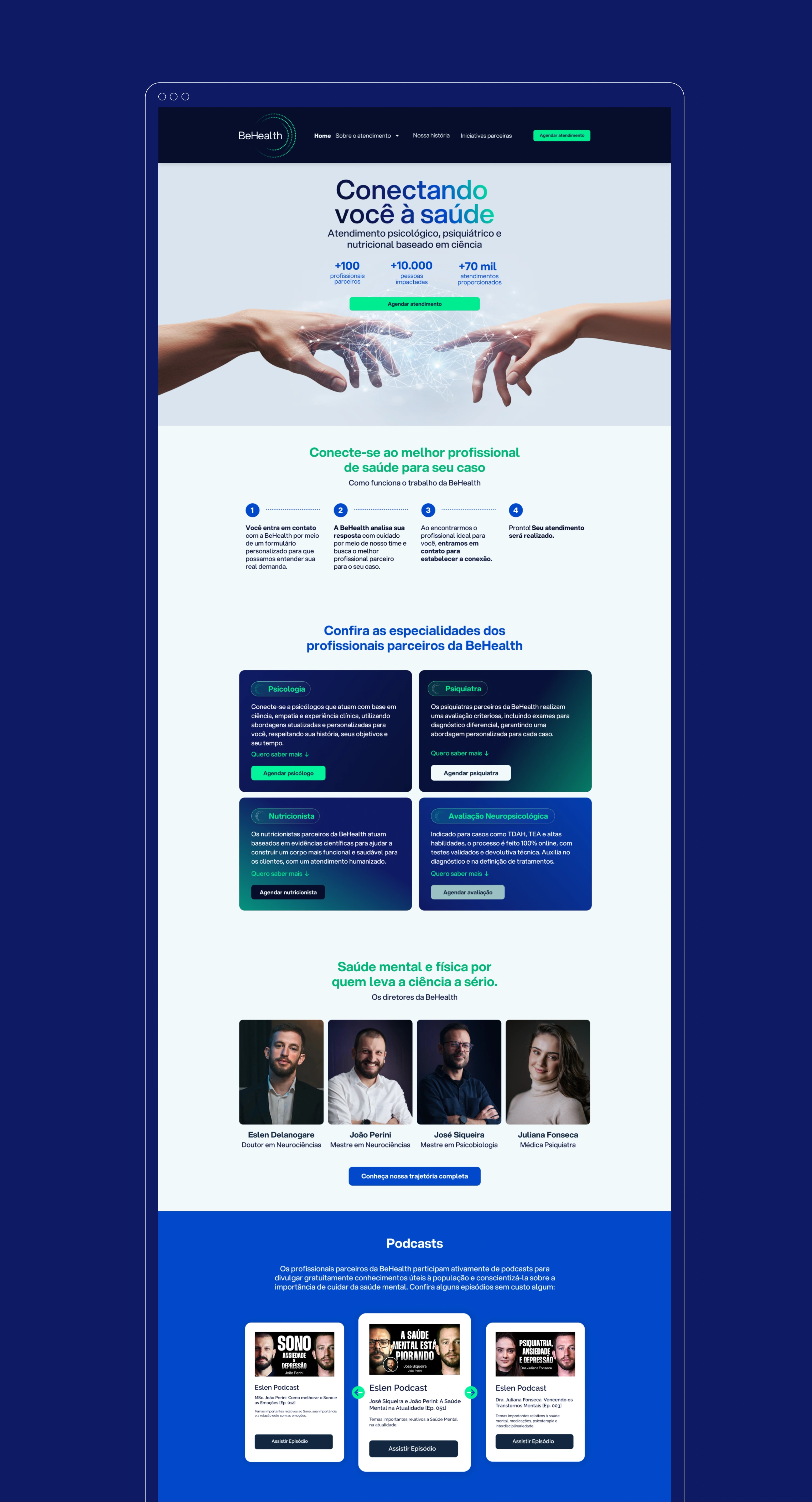 Site institucional da BeHealth
