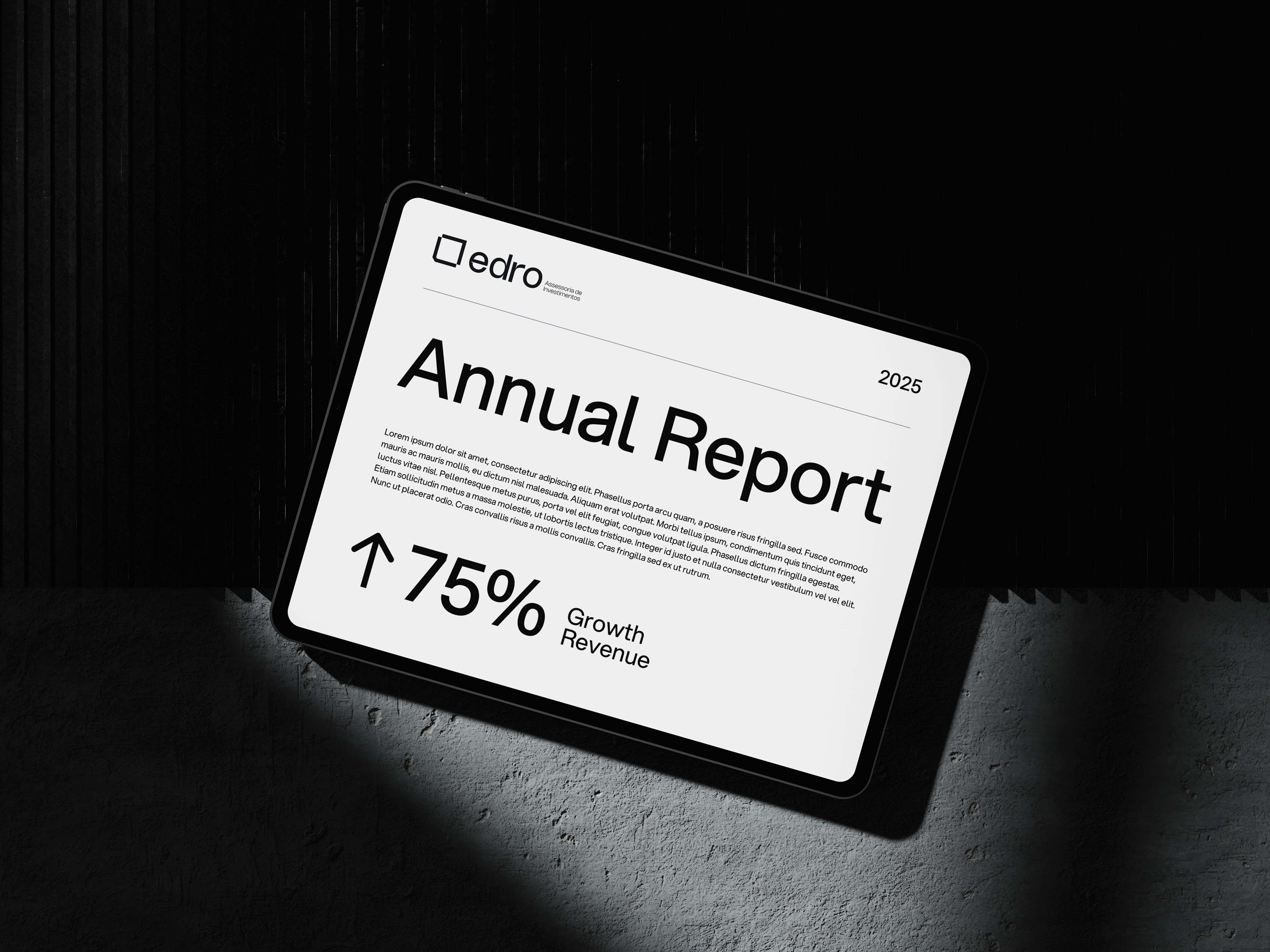 Annual Report da Edro em tablet