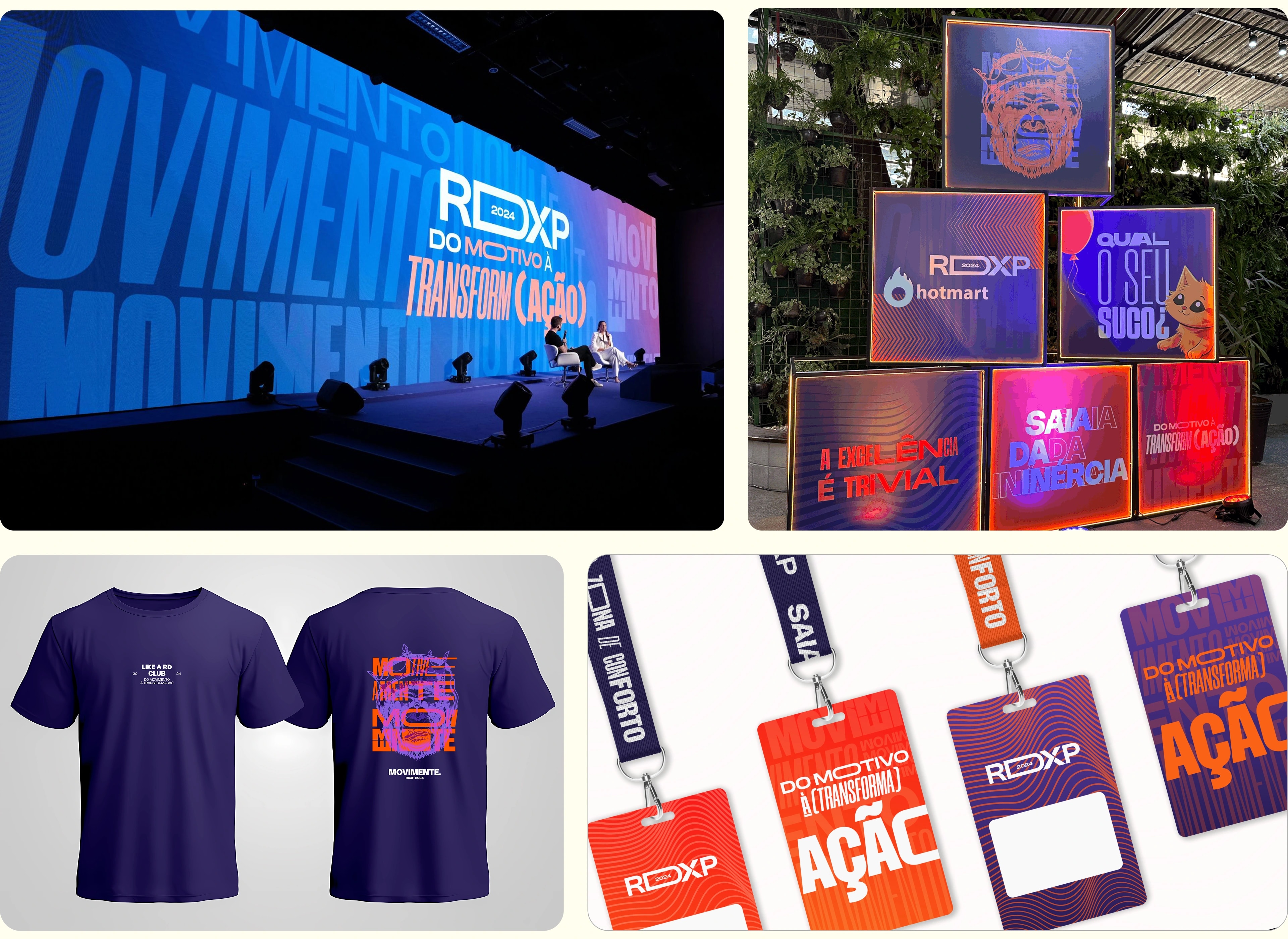 Palco, totens, camisetas e credenciais do RDXP